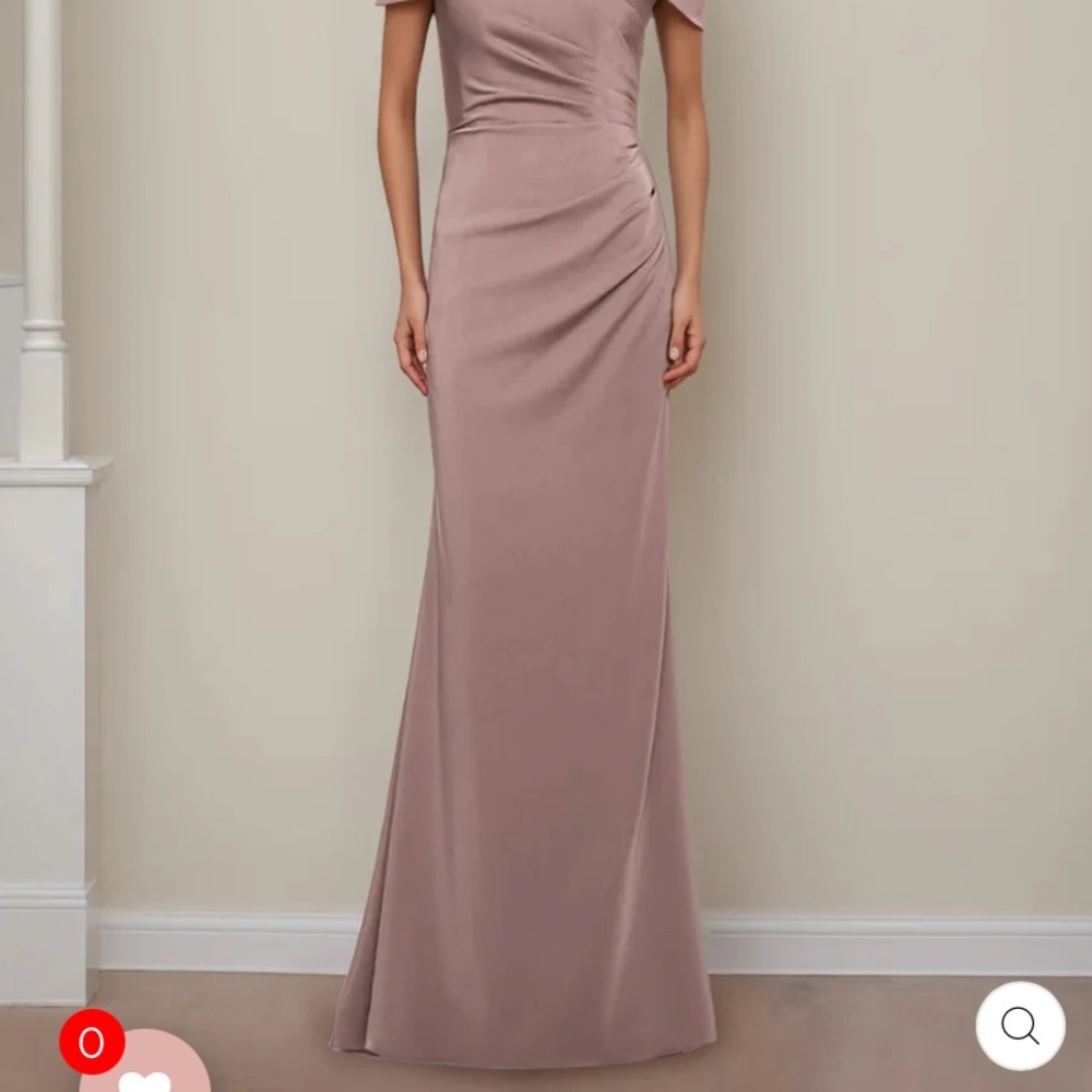 Sophisticated Dusty Rose off Shoulder Gown